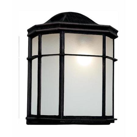 TRANS GLOBE One Light Black Gold Frosted Acrylic Glass Wall Lantern 4484 BG